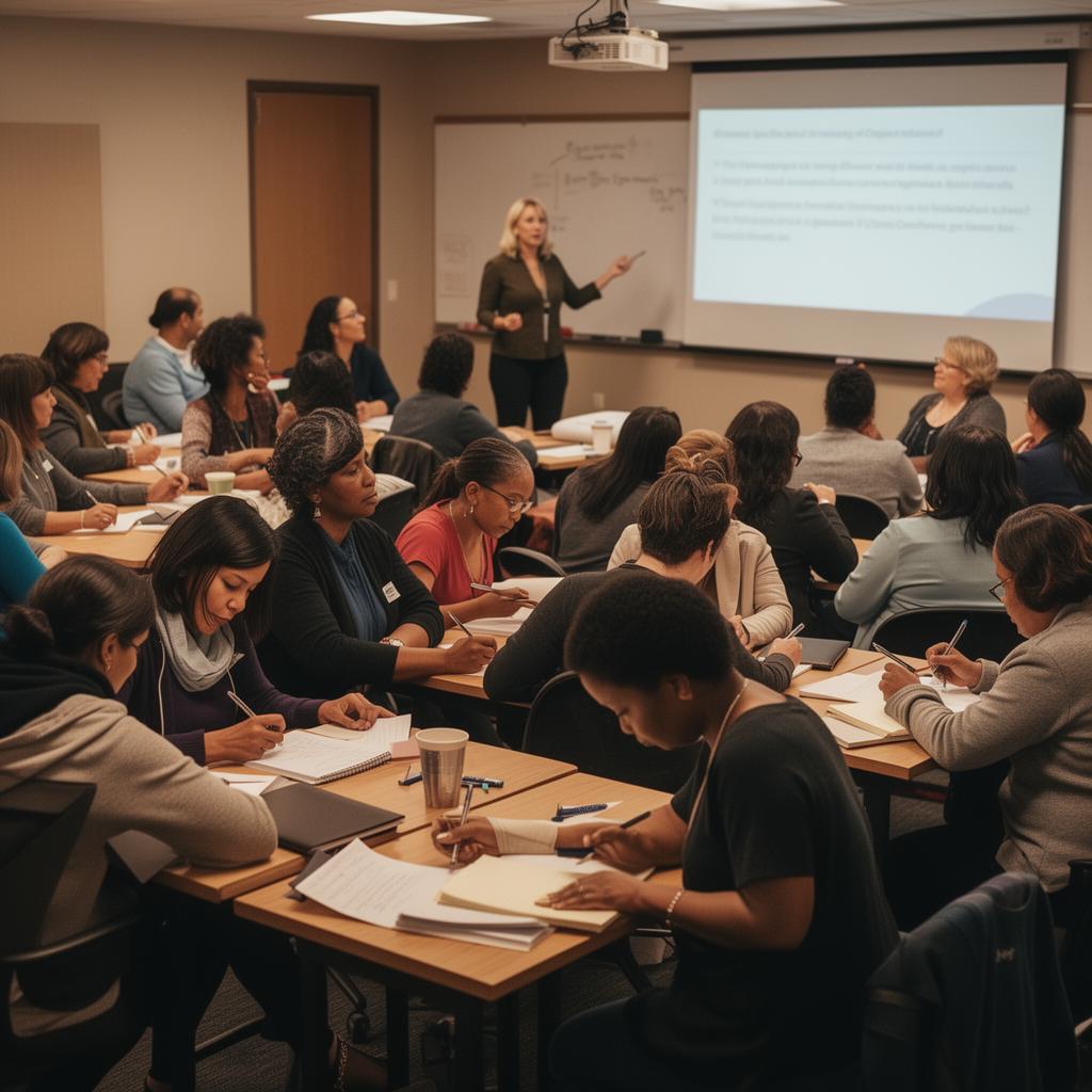 Ministry leaders training in a classroom setting